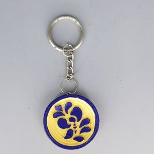 Blue Floral Keychain